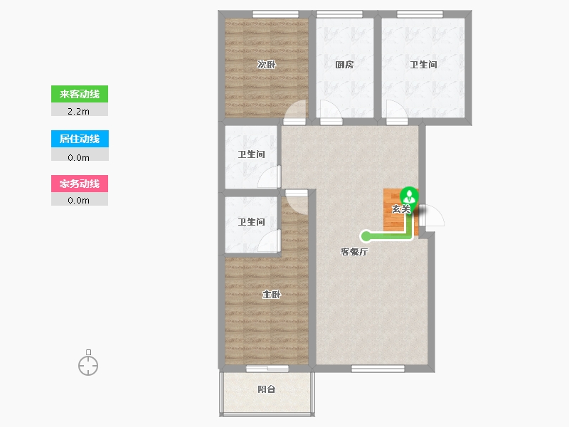 山西省-吕梁市-瑞华苑-90.71-户型库-动静线