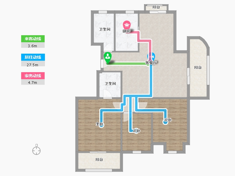 浙江省-杭州市-天水苑-113.51-户型库-动静线