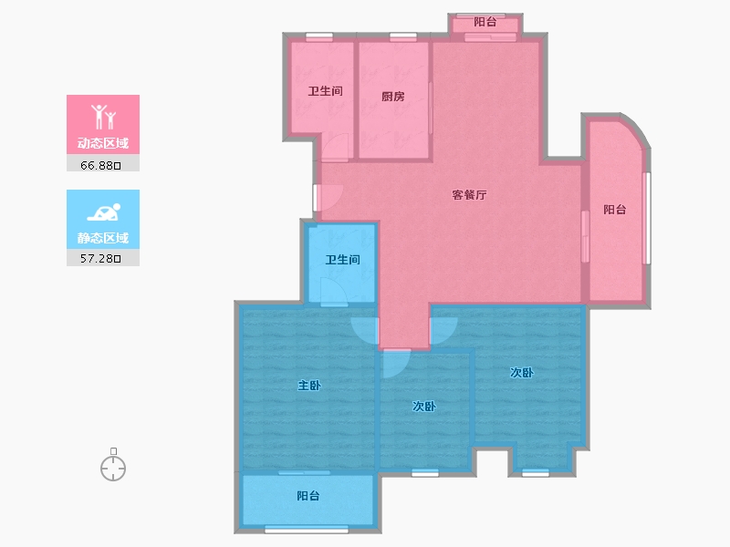 浙江省-杭州市-天水苑-113.51-户型库-动静分区