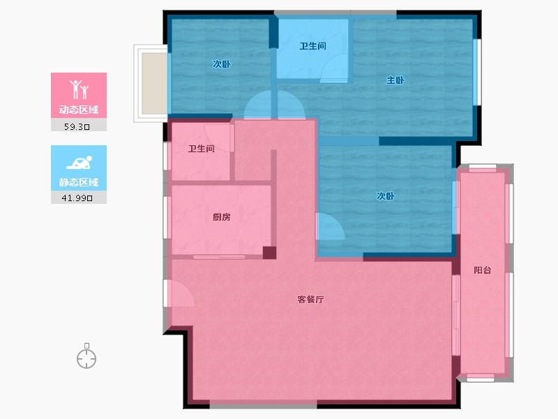 河南省-焦作市-亚特中央城-91.39-户型库-动静分区