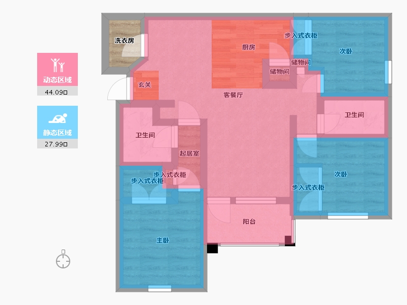 Florida-Pasco-Trinity Club Apartments-63.32-户型库-动静分区