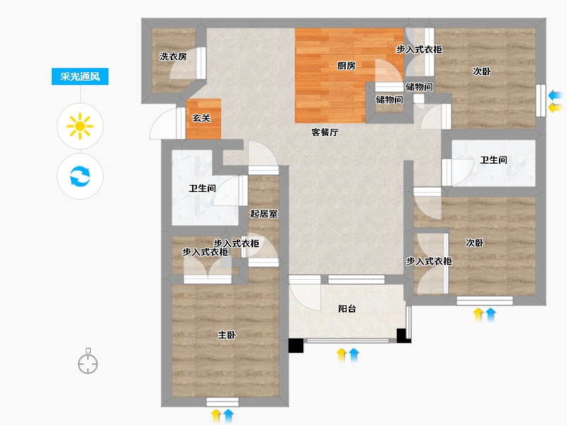 Florida-Pasco-Trinity Club Apartments-63.32-户型库-采光通风