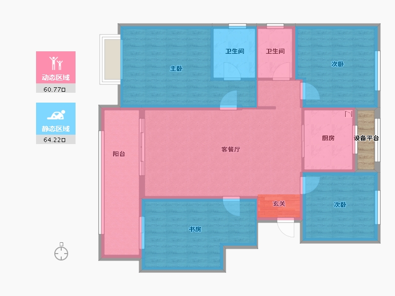 江苏省-泰州市-华泽天下-114.88-户型库-动静分区