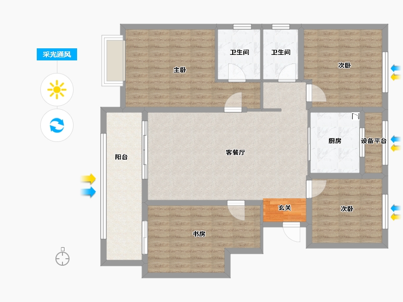 江苏省-泰州市-华泽天下-114.88-户型库-采光通风