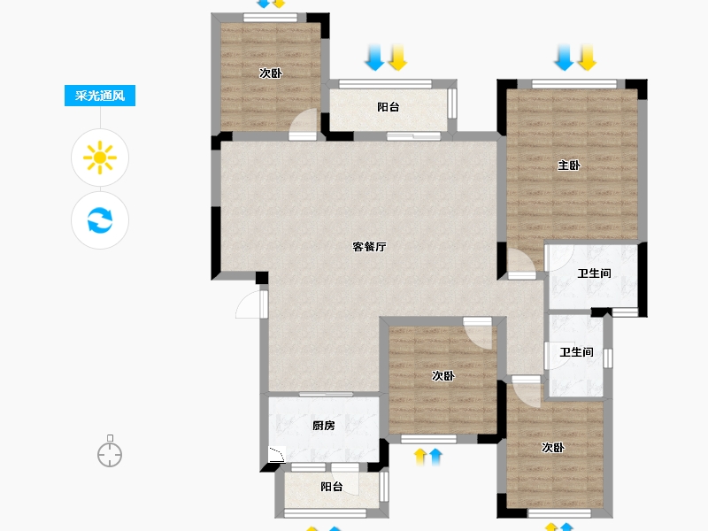 四川省-自贡市-御景湾-110.39-户型库-采光通风