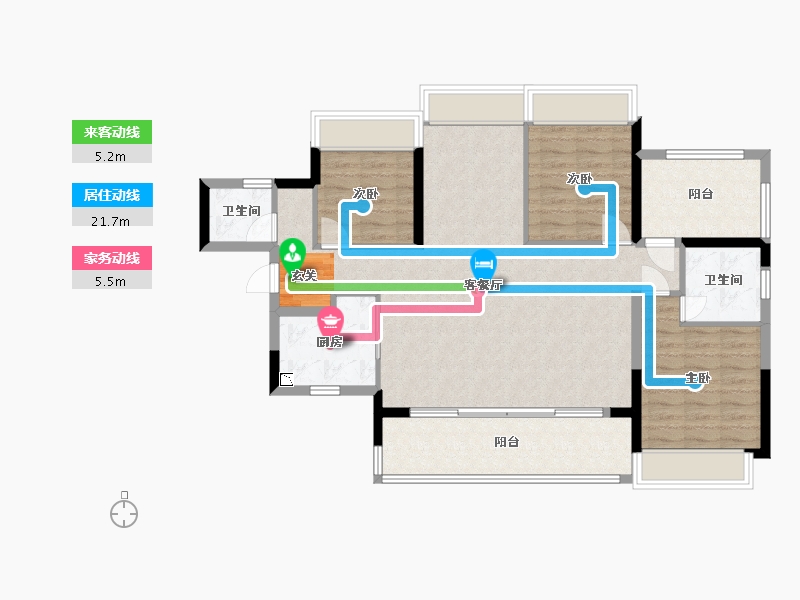 广东省-湛江市-红星・湛江爱琴海国际广场-104.80-户型库-动静线