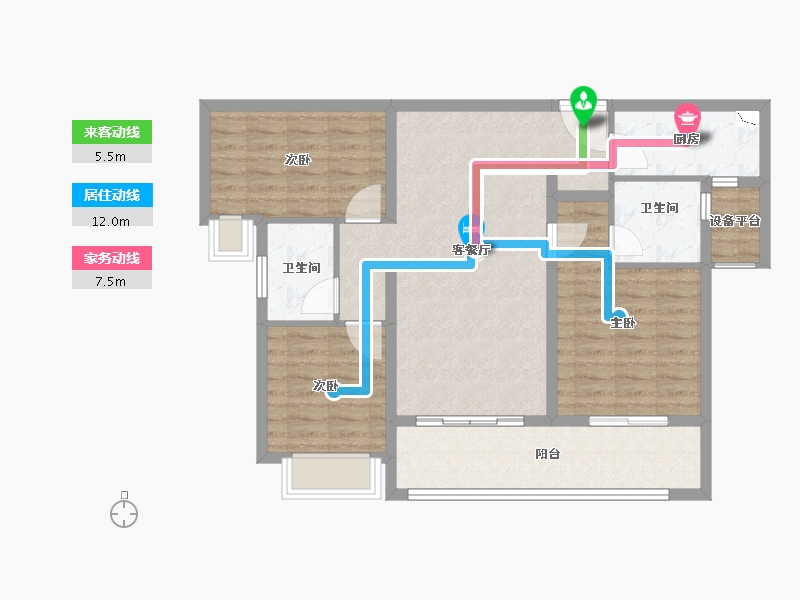 湖南省-长沙市-金茂建发・观悦-92.08-户型库-动静线