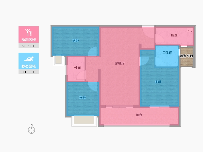 湖南省-长沙市-金茂建发・观悦-92.08-户型库-动静分区