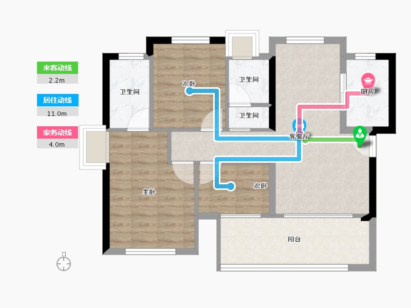 福建省-泉州市-力高&水投・君誉中央-69.05-户型库-动静线