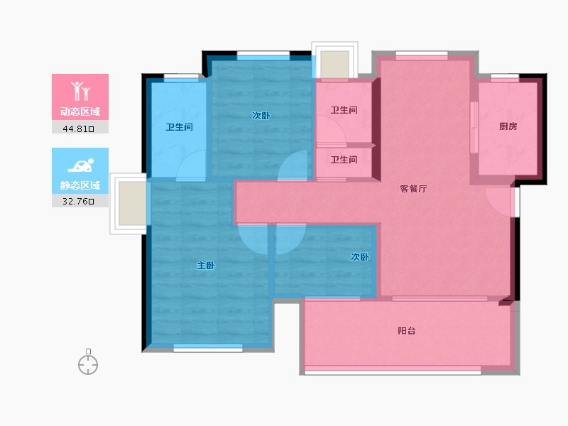 福建省-泉州市-力高&水投・君誉中央-69.05-户型库-动静分区