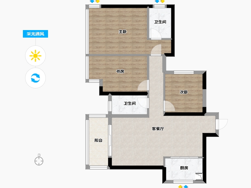 广西壮族自治区-南宁市-奥园永和府-81.04-户型库-采光通风