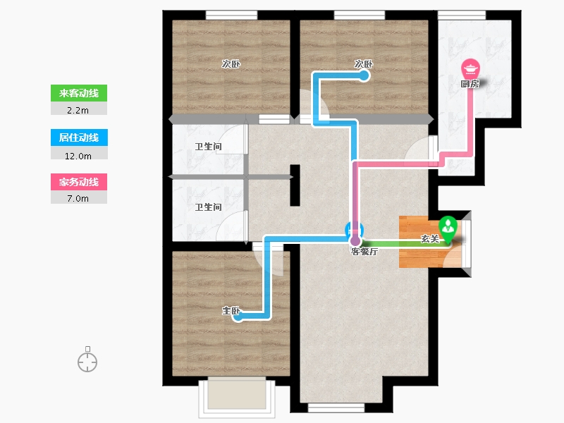 河北省-廊坊市-国瑞公馆-67.11-户型库-动静线