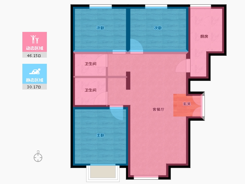 河北省-廊坊市-国瑞公馆-67.11-户型库-动静分区