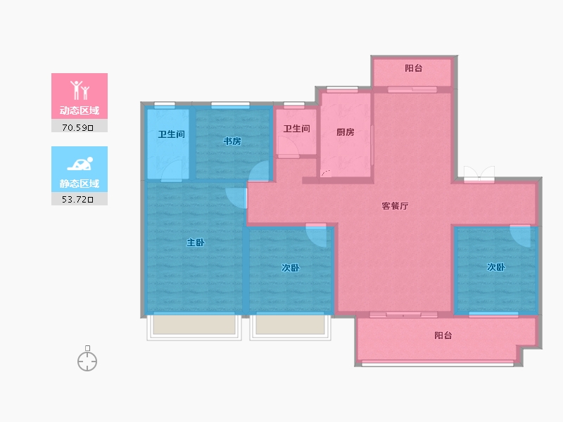 湖南省-长沙市-湾田・望江府-111.37-户型库-动静分区