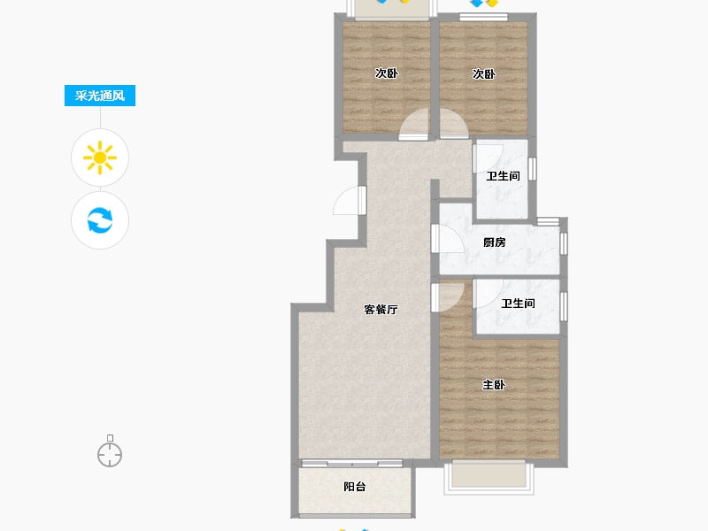 河北省-承德市-国富嘉园-92.00-户型库-采光通风