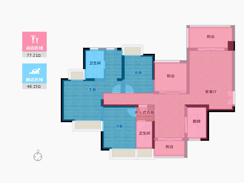 广西壮族自治区-南宁市-华发国宾壹号-110.95-户型库-动静分区