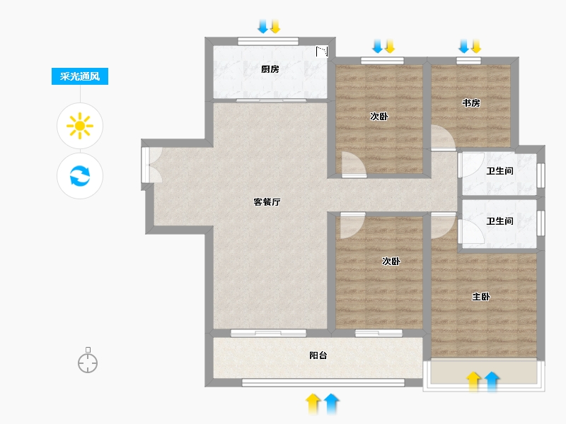 浙江省-温州市-国鸿大发清水湾-99.28-户型库-采光通风