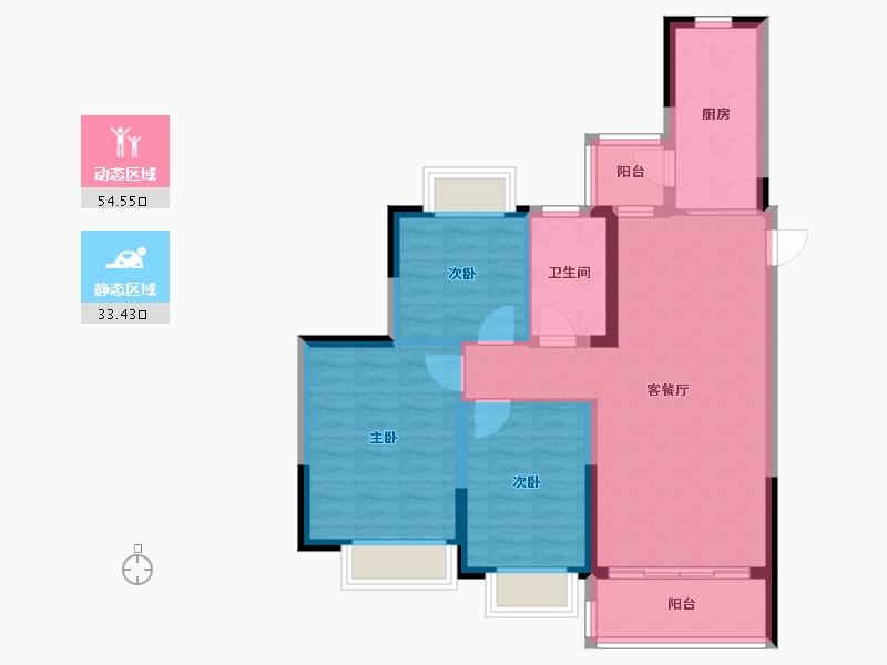 湖北省-咸宁市-恒大名都-78.62-户型库-动静分区