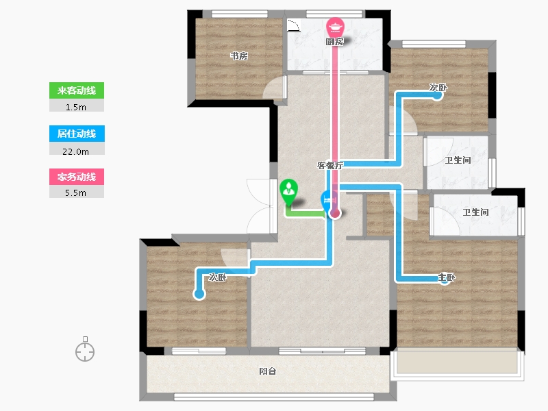 浙江省-温州市-华鸿大家御湖上品-104.80-户型库-动静线