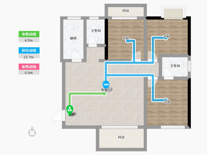 湖南省-长沙市-湘江东苑-86.47-户型库-动静线