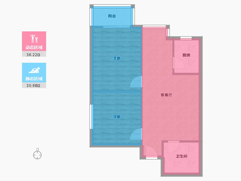 陕西省-西安市-中华世纪城-60.80-户型库-动静分区