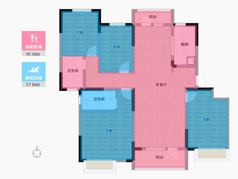 山东省-济南市-中海半山湾畔-108.49-户型库-动静分区