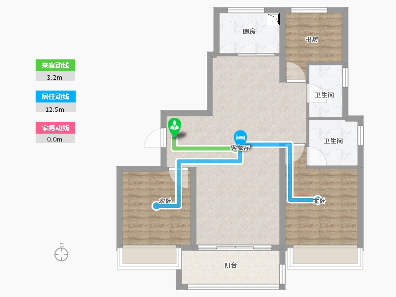 浙江省-温州市-华侨城欢乐天地-86.40-户型库-动静线