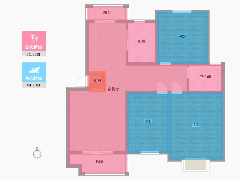 湖南省-衡阳市-金星・湘江雅院-94.20-户型库-动静分区