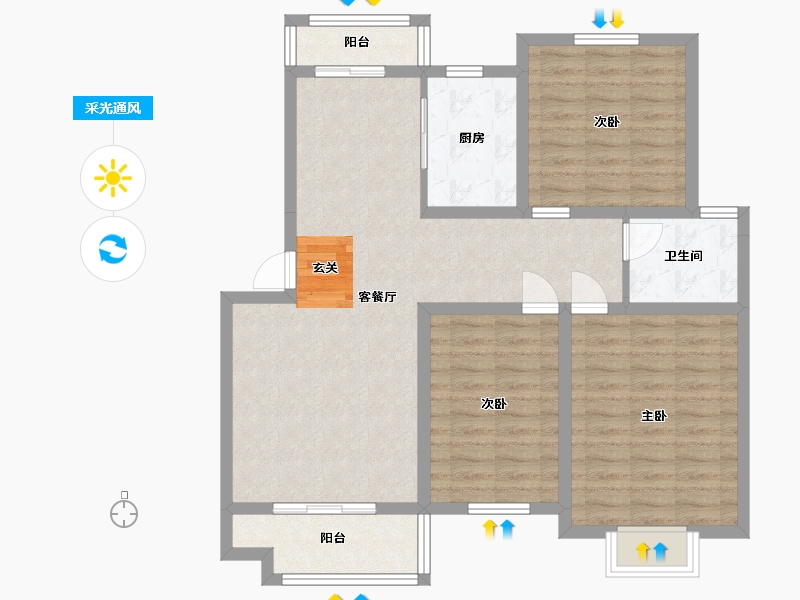 湖南省-衡阳市-金星・湘江雅院-94.20-户型库-采光通风