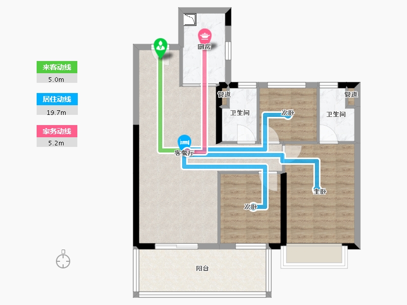 广西壮族自治区-南宁市-奥园瀚德棠悦府-79.48-户型库-动静线