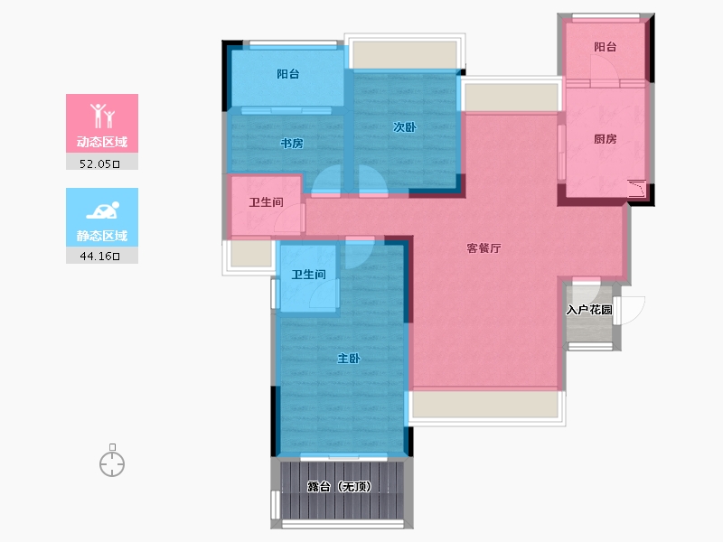 四川省-内江市-隆城一号-92.96-户型库-动静分区