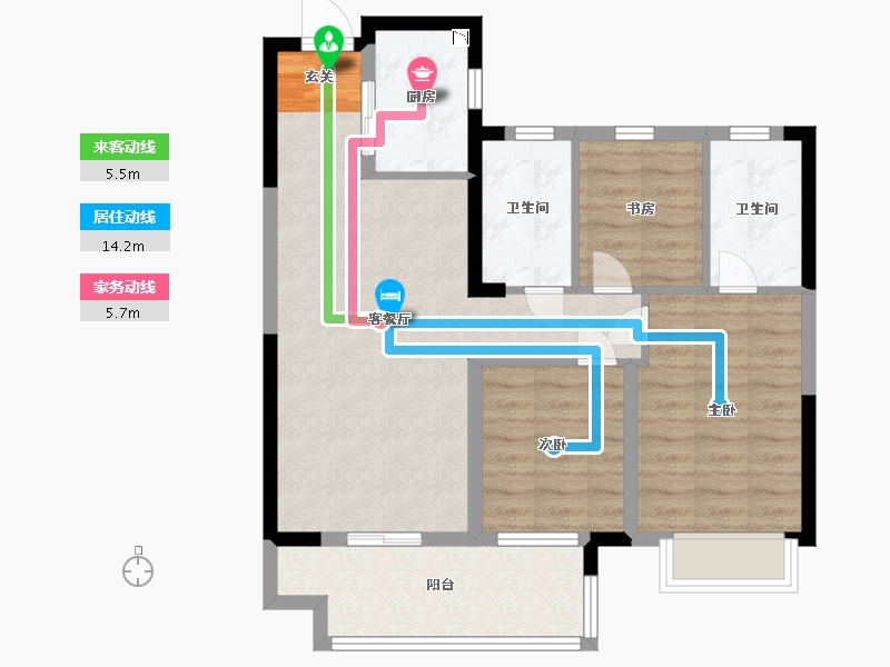 安徽省-宿州市-恒泰・悦�Z府-79.20-户型库-动静线