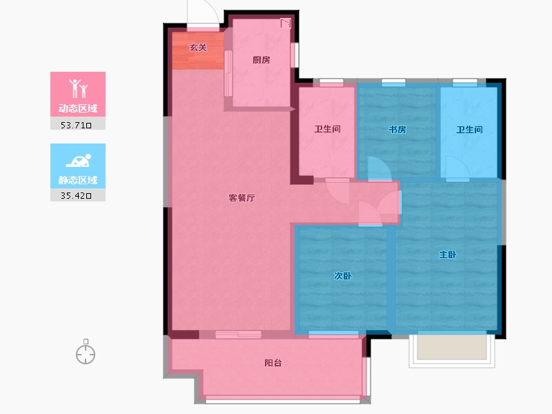 安徽省-宿州市-恒泰・悦�Z府-79.20-户型库-动静分区