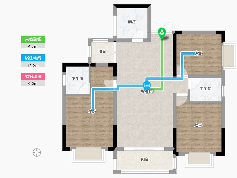 湖南省-株洲市-醴陵市柳家湾小区-88.13-户型库-动静线