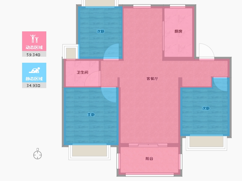 江苏省-南京市-金隅紫金叠院-85.01-户型库-动静分区