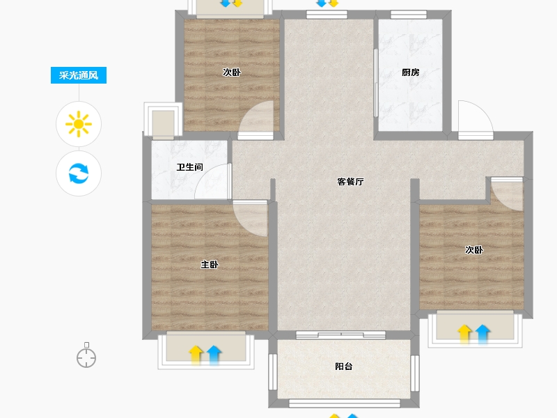 江苏省-南京市-金隅紫金叠院-85.01-户型库-采光通风