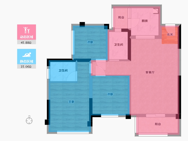 四川省-巴中市-平昌一品・凤凰城-70.72-户型库-动静分区