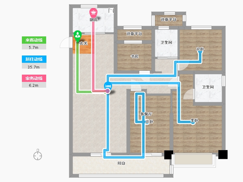 浙江省-舟山市-碧桂园・翡丽湾-109.76-户型库-动静线