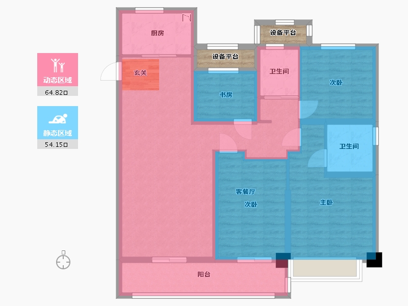 浙江省-舟山市-碧桂园・翡丽湾-109.76-户型库-动静分区