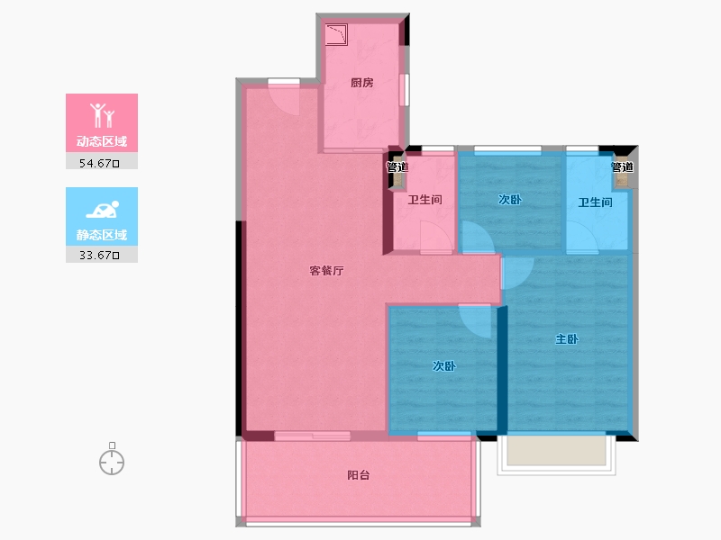 广西壮族自治区-南宁市-奥园瀚德棠悦府-79.48-户型库-动静分区