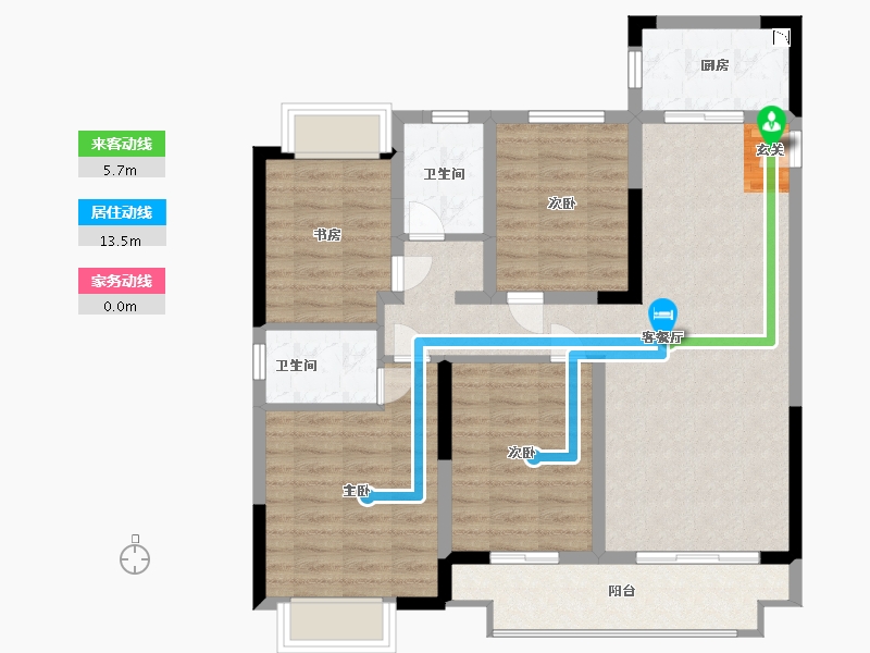 江苏省-常州市-天宁融悦府-94.40-户型库-动静线