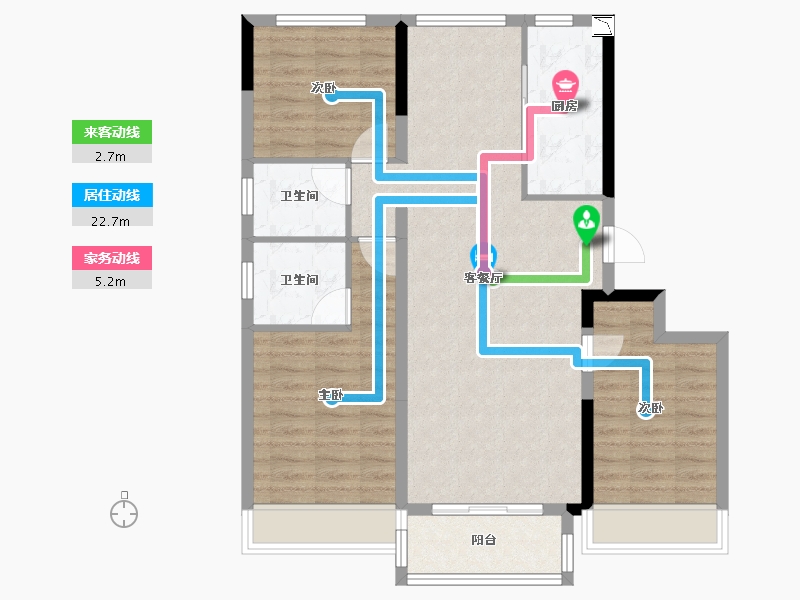 河北省-沧州市-沧州碧桂园江山樾-86.83-户型库-动静线