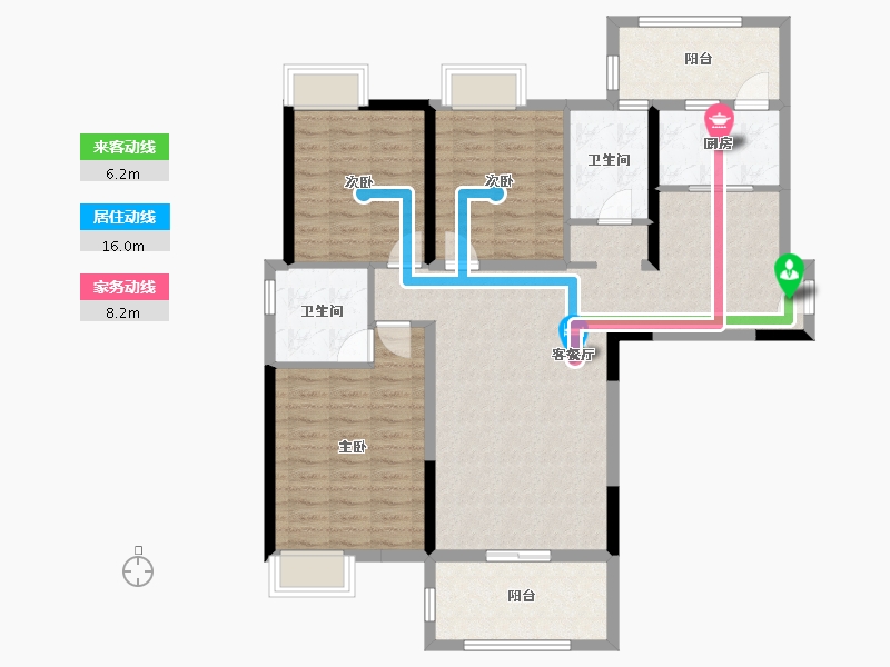 福建省-漳州市-古龙西溪嘉园-110.00-户型库-动静线