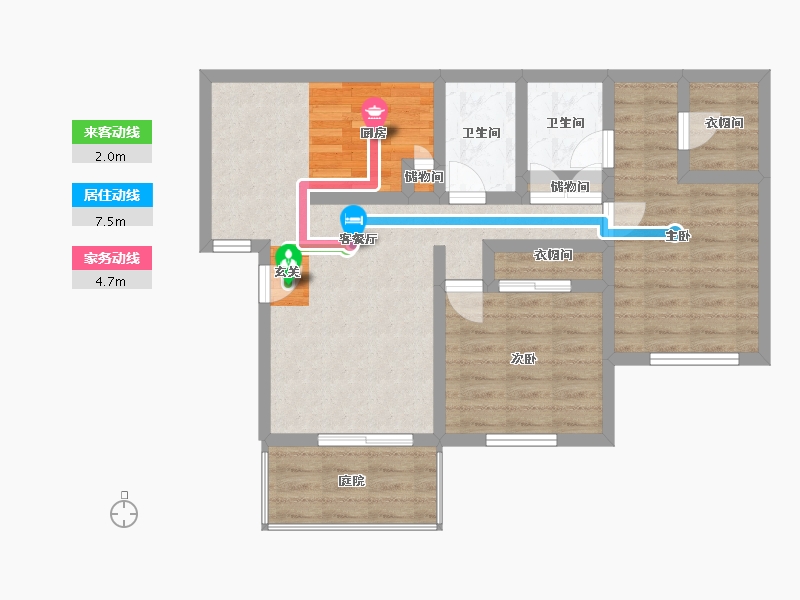 California-Orange-Monte Verde Apartment Homes-74.39-户型库-动静线