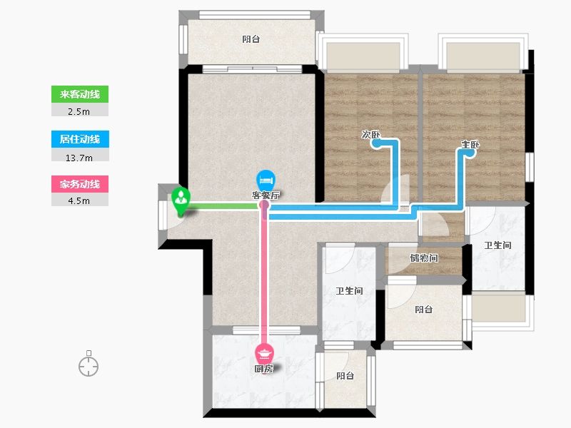 广东省-佛山市-滨江首府-70.39-户型库-动静线