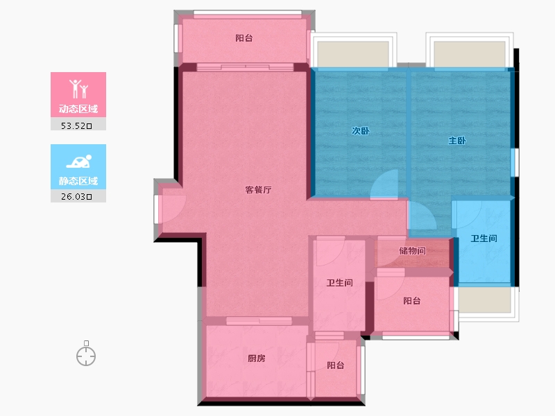 广东省-佛山市-滨江首府-70.39-户型库-动静分区