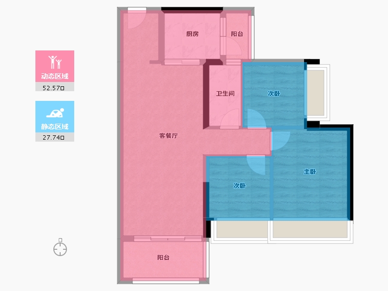 广东省-湛江市-恒兴·东新花苑-71.65-户型库-动静分区