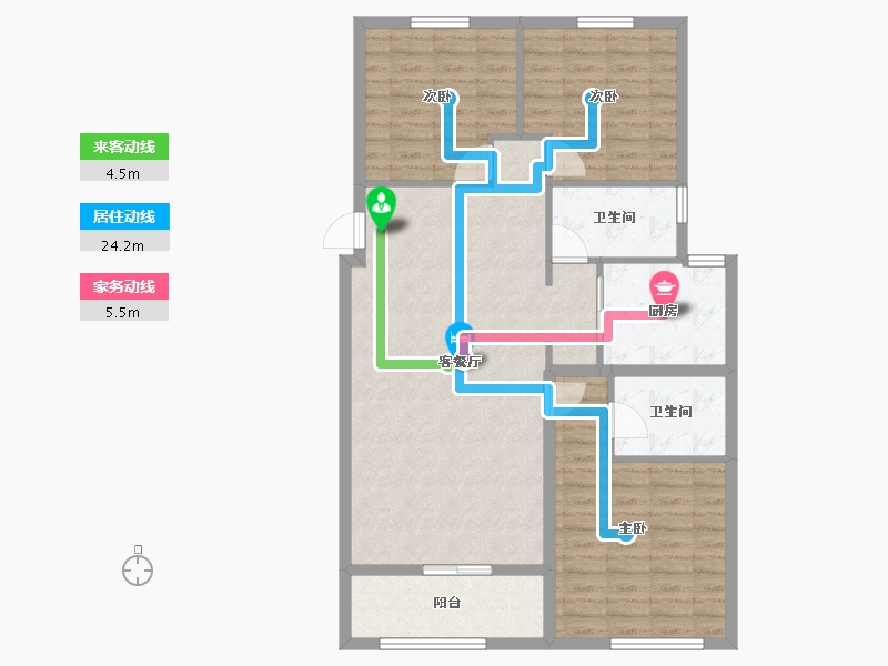 山东省-潍坊市-圣菲漫步-103.00-户型库-动静线