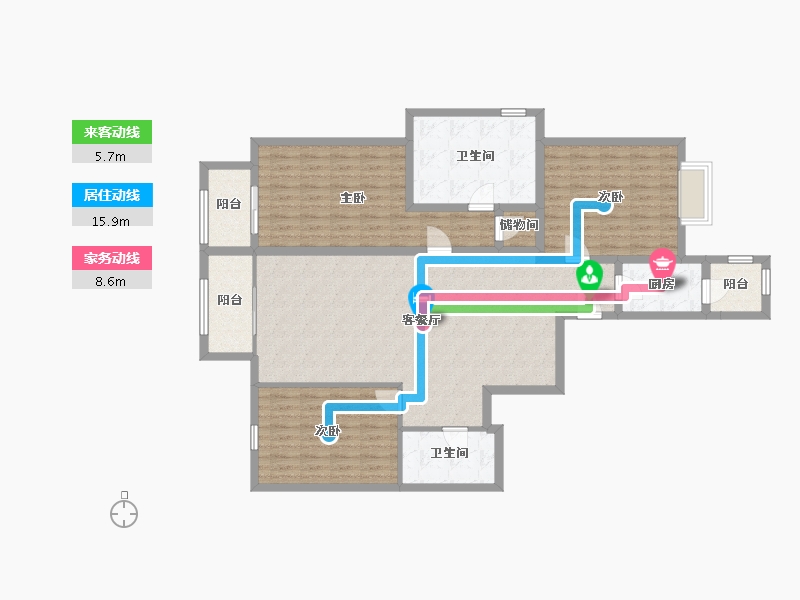 北京-北京市-银河湾-123.51-户型库-动静线