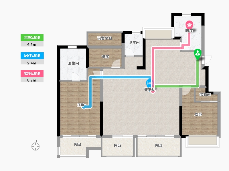 江苏省-南京市-隽峰雅苑-124.00-户型库-动静线